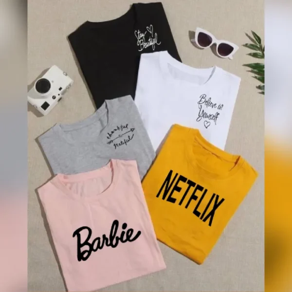 PACK OF 5 RANDOM PRINTED HALF SLEEVE TEE