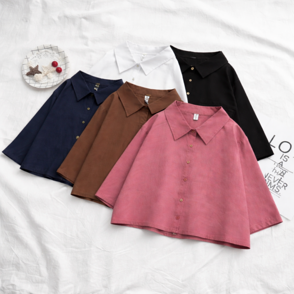 BUY ANY 2 WOMEN CROP BUTTUN DOWN HIGH QUALITY SHIRTS