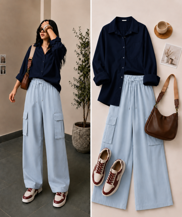 MILANO FIT BUTTON DOWN SHIRT AND CARGO PAJAMA