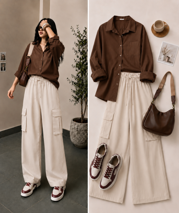 MILANO FIT BUTTON DOWN SHIRT AND CARGO PAJAMA