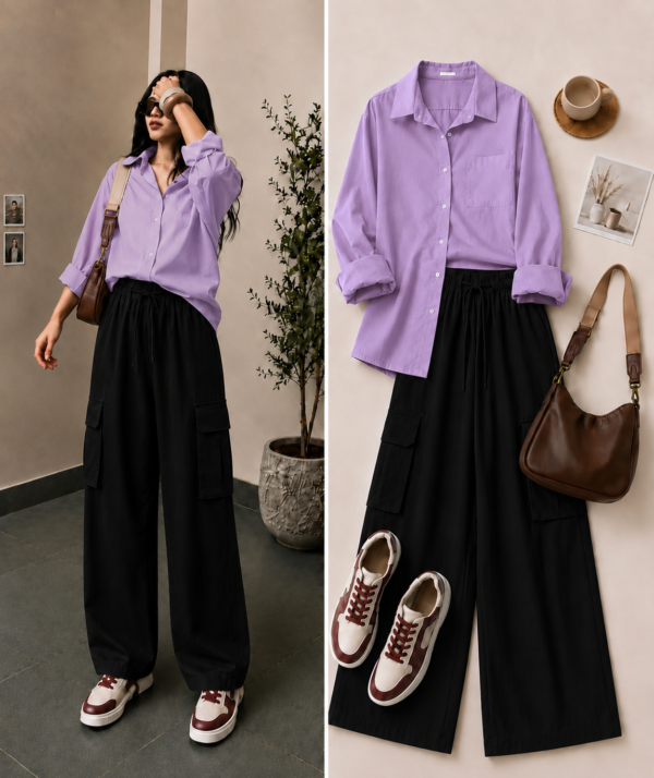 MILANO FIT BUTTON DOWN SHIRT AND CARGO PAJAMA