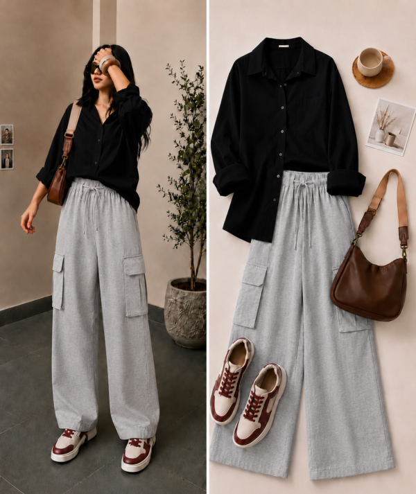 MILANO FIT BUTTON DOWN SHIRT AND CARGO PAJAMA