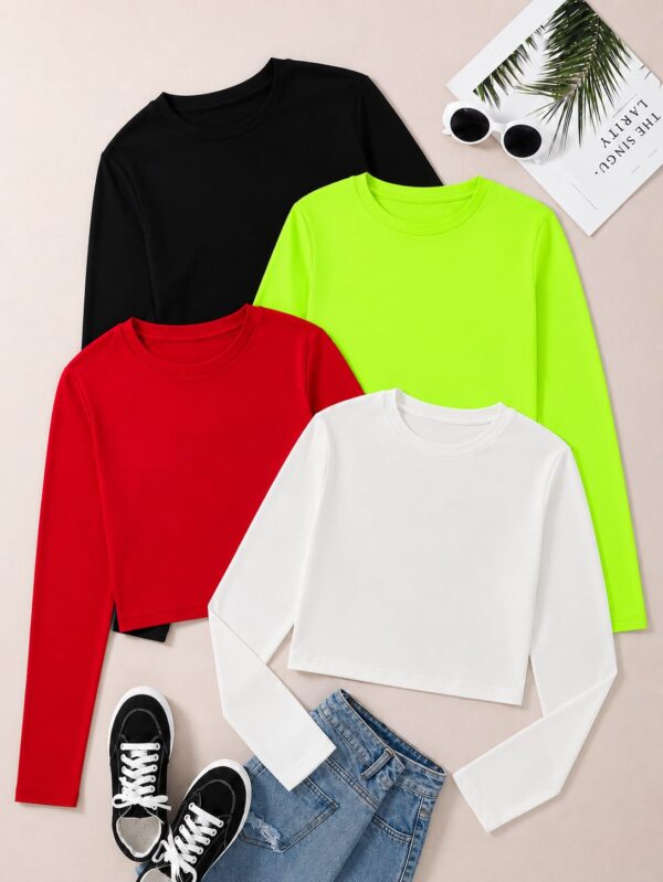 PACK OF 4 FULL SLEEVE CROP TEES 1850
