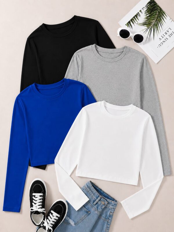 PACK OF 4 FULL SLEEVE CROP TEES 1850