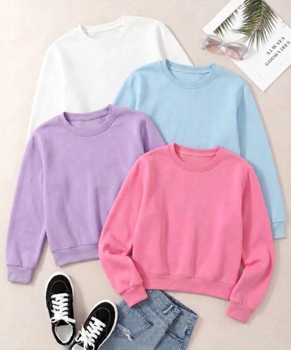 PACK OF 4 FULL SLEEVE CROP SWEATSHIRT