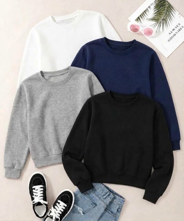 PACK OF 4 FULL SLEEVE CROP SWEATSHIRT