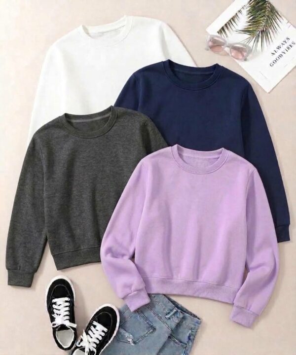 PACK OF 4 FULL SLEEVE CROP SWEATSHIRT