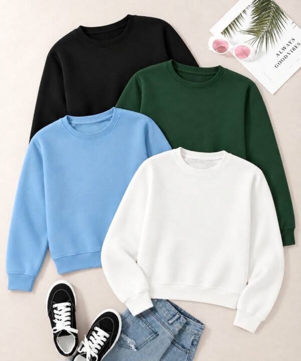 PACK OF 4 FULL SLEEVE CROP SWEATSHIRT