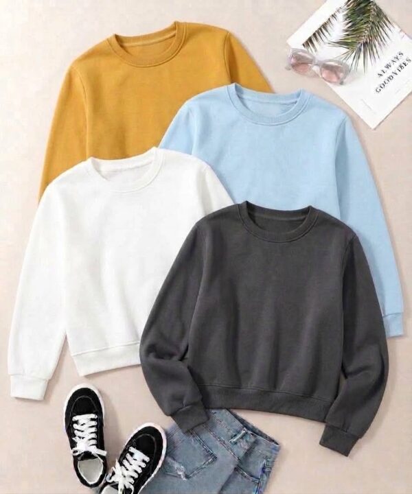 PACK OF 4 FULL SLEEVE CROP SWEATSHIRT