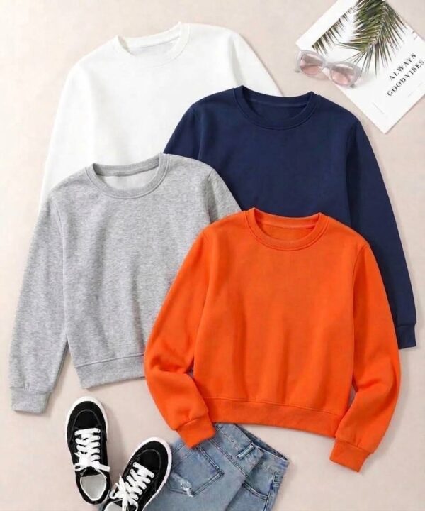 PACK OF 4 FULL SLEEVE CROP SWEATSHIRT