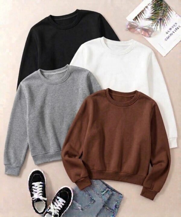 PACK OF 4 FULL SLEEVE CROP SWEATSHIRT