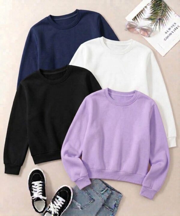 PACK OF 4 FULL SLEEVE CROP SWEATSHIRT