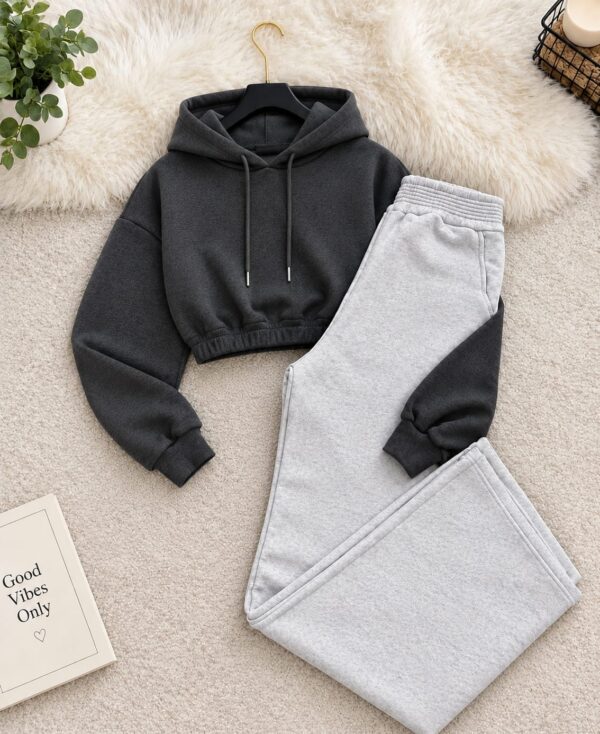 BUT 1 CROP HOODIE + 1 WIDE LEG SWEATPANT